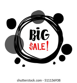 Flat red and black circle design big sale stickers. Vector illustrations for online shopping, product promotions, website and mobile website badges, ads, print material.