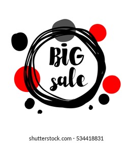 Flat red and black circle design big sale stickers. Vector illustrations for online shopping, product promotions, website and mobile website badges, ads, print material.