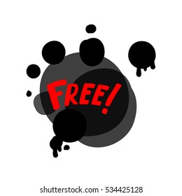 Flat red and black circle design free sale stickers. Vector illustrations for online shopping, product promotions, website and mobile website badges, ads, print material.