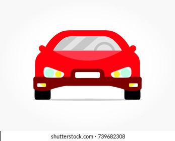 flat red car icon cartoon vector
