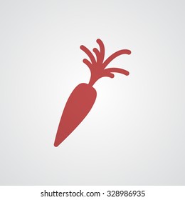 Flat red Carrot icon 