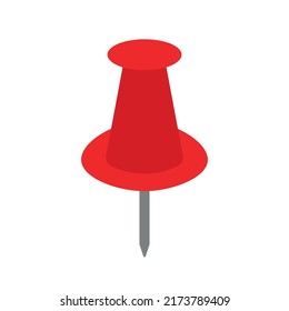 Flat Red cartoon push pin board set vector illustration for school