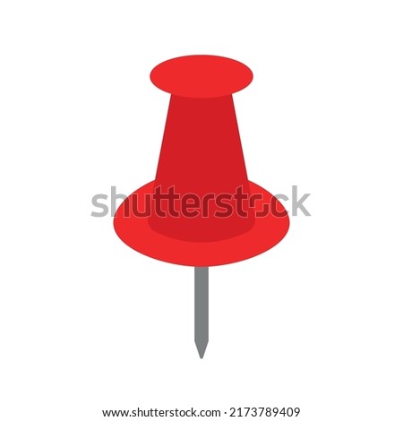 Flat Red cartoon push pin board set vector illustration for school