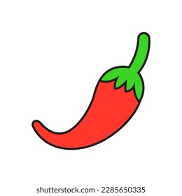 Flat Red Chili Isolated Vector Illustration