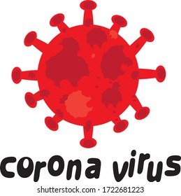 flaches rotes Korona-Symbol auf weißem Hintergrund
