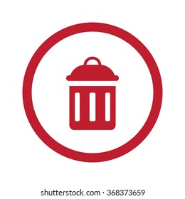 Flat red Delete icon in circle on white