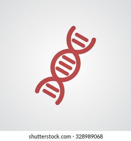 Flat red Dna icon 