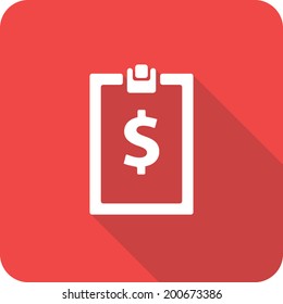 Flat Red Financial Icon | Billing Icon