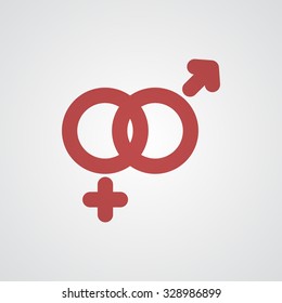 Flat red Gender icon 