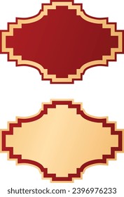 Bandera de borde de marco de etiqueta dorada plana en un elemento vectorial de estilo oriental chino