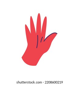 flat red hand over white