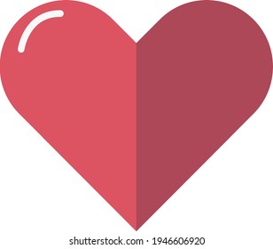 Flachrotes Herzdesign-Symbol