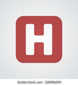 Flat red Helicopter Platform icon 
