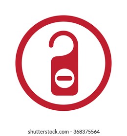 Flat red Hotel Hanger icon in circle on white