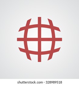 Flat red International  icon 