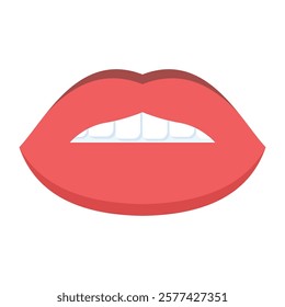 Flat red lips, suited for bold Valentine’s designs, romantic merch, and passionate love themes.