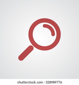 Flat red Magnifying Glass icon 