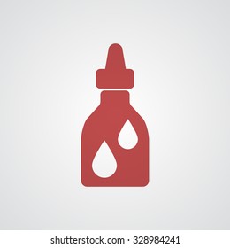 Flat red Medicine Bottle icon 