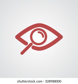 Flat red Observation icon 