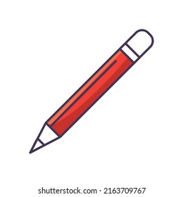 diseño de lápiz rojo plano sobre blanco