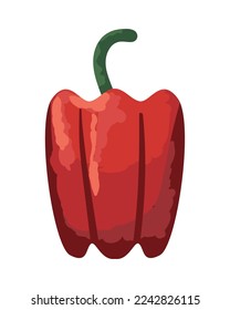 flat red pepper over white