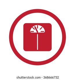 Flat red Personal Scale icon in circle on white