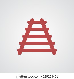 Flat red Railroad icon 