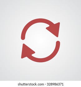Flat red Refresh icon 