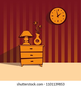 Flat red room