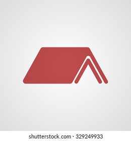 Flat red Shelter icon 