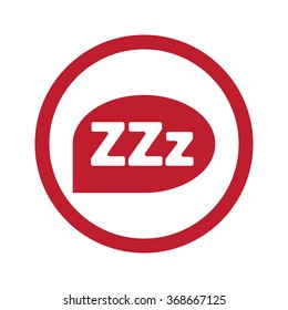 Flat red Sleep icon in circle on white