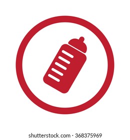 Flat red Sport Drink icon in circle on white