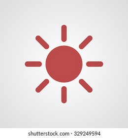 Flat red Sun icon 