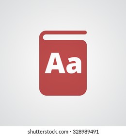 Flat red Text Book icon 