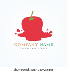Flat Red Tomato Sauce Logo