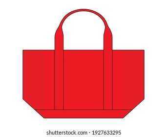 Vector De Plantilla De Bolsa De Toque Rojo Plano Sobre Fondo Blanco