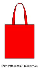 
Vector De Bolsa De Tote Rojo Plano Para Plantilla.