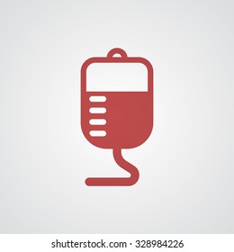 Flat red Transfusion icon 