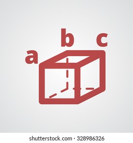 Flat red Trigonometry icon 
