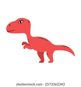 Flat red tyranosaurus rex, T rex vector illustration