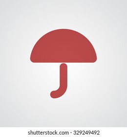 Flat red Umbrella icon 