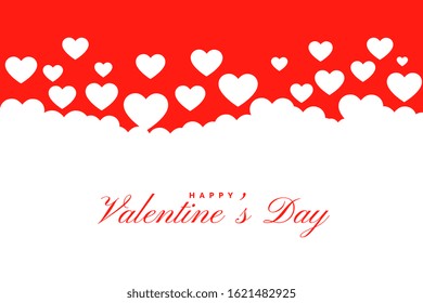 flat red and white valentines day background design