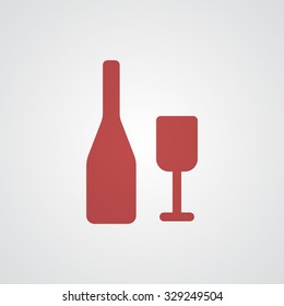 Flat red Wine icon 