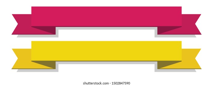Flat Red and Yellow Retro Ribbons Vector Design