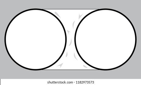 Flat Reflective White Car Window Sun Shade With Circle Shape Vector.