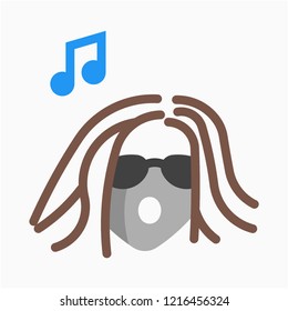 Flat Reggae music pixel perfect vector icon