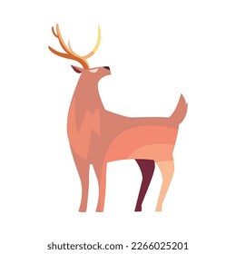 flat reindeer design over white
