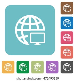 Flat remote terminal icons on rounded square color backgrounds.