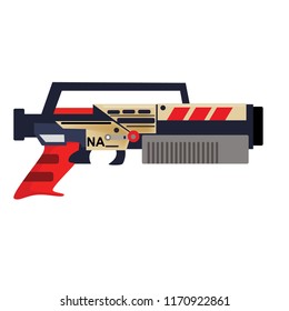 Flat rendering of an assault rifle, Layered vector illustration of various guns, Layered vector illustration of various guns