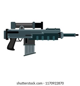 Flat rendering of an assault rifle, Layered vector illustration of various guns, Layered vector illustration of various guns